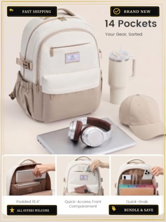 Laptop Backpack Women 15.6\